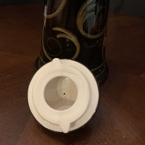 Chocolate Berries Ceramic Coffee Pot by DEMDACO - Hand-Painted, 8.5” Tall - Picture 5 of 7